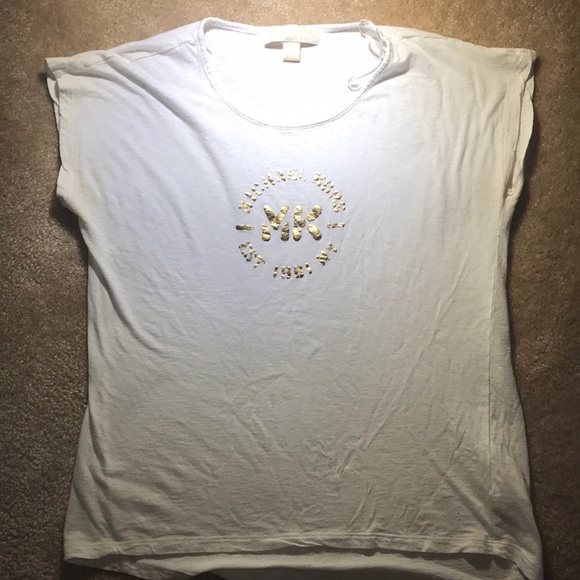 MICHAEL KORS WHITE TEE WITH FRONT LOGO - Picture 1 of 2